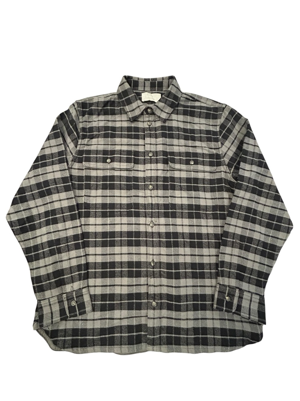 Everlane Flannel Pewter Gray Men's Plaid Button-Up Shirt Long Sleeve XL Casual